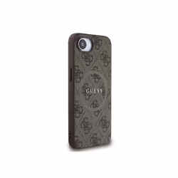 Guess PU Leather 4G Colored Ring Case with MagSafe for iPhone 16e 6.1" Brown - GUHMPSE4G4GFRW