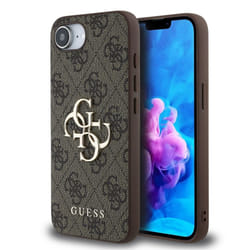 Guess PU 4G Metal Big Logo Case for iPhone 16e 6.1" Brown - GUHCPSE44GMGBR
