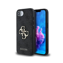 Guess PU 4G Metal Big Logo Case for iPhone 16e 6.1" Grey - GUHCPSE44GMGGR