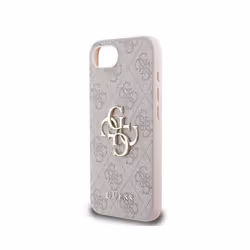 Guess PU 4G Metal Big Logo Case for iPhone 16e 6.1" Pink - GUHCPSE44GMGPI