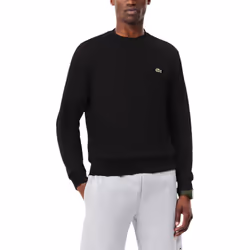 Lacoste Mens Fleece Sweatshirt Knitted Jumper - Black, M