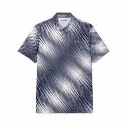 LACOSTE DH5175 Mens Polo Shirt Short Sleeve Golf Printed Recycled Polyester Tops - M