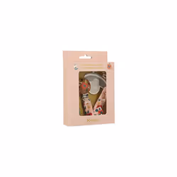 Kaloo - K'doux - Fabric and FSC Wood Soother Holder - Bi-Material: Soft Cotton and Muslin - Dummy Strap for Babies - 16.5 cm - Poppy Pattern - 0