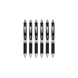 Pentel EnerGel XM BL77 - Retractable Liquid Gel Ink Pen - 0.7mm - 54% Recycled - Black - Pack of 6