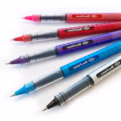 Uni-Ball Eye Designer Rollerball - Pack of 5 - Black, Light Blue, Violet, Wine Red, and Pink - UB-157D