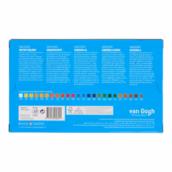 Van Gogh Watercolor Paint Set  Wood Box  24-Half Pan + 3 Accessories
