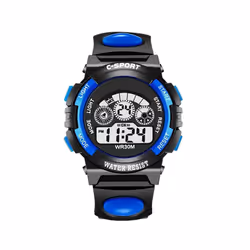 Kids Digital Watch Luminous Alarm Watch for Boys Girls - style1blue