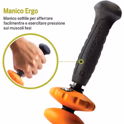 TRIGGERPOINT STK, Contour Massage Cane Stick, Handheld Foam Roller Deep Tissue Muscle Massage, Grey and Orange, 19.5 Inch/50 cm