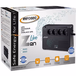 Infosec Zen Live 650 uninterruptible power supply (UPS) Line-Interactive 0.65 kVA 390 W 4 AC outlet(s) - Additional view 4
