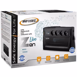 Infosec Zen Live 800 uninterruptible power supply (UPS) Line-Interactive 0.8 kVA 480 W 4 AC outlet(s) - Additional view 4