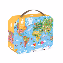 Janod 300 Piece Giant World Map Puzzle - Ages 7+ - J02656
