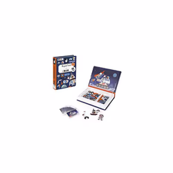 Janod - Magneti'Book Universe - 70 - Part Educational Magnetic Game Teaches Fine Motor Skills and Imagination - Suitable for Ages 3 and Up, J0258