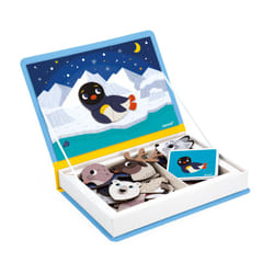 Janod - Magn?ti'Book Polar Animals - Magnetic Educational Game 30 Magnets + 10 Models - Children's Toy Made of FSC Cardboard - Develops Fine Motor Ski