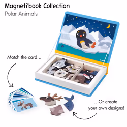 Janod - Magn?ti'Book Polar Animals - Magnetic Educational Game 30 Magnets + 10 Models - Children's Toy Made of FSC Cardboard - Develops Fine Motor Ski - Additional view 4