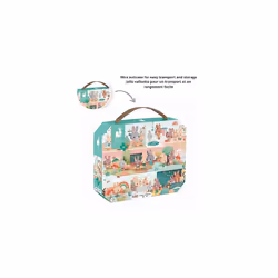 - 3 Years+ - 24-Piece âOne Day' Children's Puzzle - Educational Game - Fine Motor Skills and Concentration - Suitcase-Shaped Box with Handle -