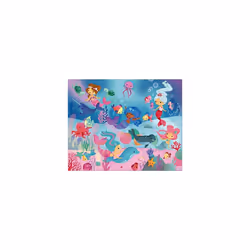 Janod - Child Puzzle Mermaids 24 Pieces - Educational Game - Fine Motor Skills and Concentration - Case with Handle - Made In France and Fsc Certified