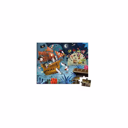 Janod - Child Puzzle Treasure Hunt 36 Pieces - Educational Game - Fine Motor Skills and Concentration - Case with Handle - Made In France and Fsc