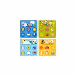 - House Bingo - 4 Boards and 24 Cardboard Tokens - Educational Game - Vocabulary and Concentration - FSC-Certified and Vegetable Inks - Made in France