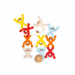 Janod Monkey Pyramid Game Kids Wooden Board game Imaginative Set
