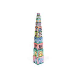 Janod Square Stacking Pyramid Ultra Cute Animals Creative Toy 10pc