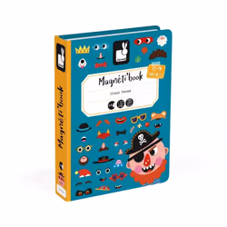 JANOD Boy's Crazy Faces Magneti'Book, 3 yr(s), Cardboard, Multicolour