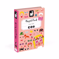 JANOD Girl's Crazy Faces Magneti'book, 3 yr(s), Cardboard, Multicolour
