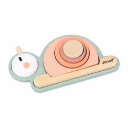 Sweet Cocoon Stackable Sensory Snail, 6x FSC Wood Stackable Pieces, 4 Sensory Blocks, Early-Learning Game, 12 Months +