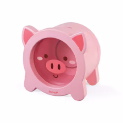 - Wooden Children's Piggy Bank 5.9 inch - See-Through Side and Magnetic Opening - Children's Room Decoration - Suitable for A ...