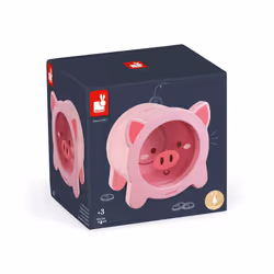 - Wooden Children's Piggy Bank 5.9 inch - See-Through Side and Magnetic Opening - Children's Room Decoration - Suitable for Ages 3 and Up, J04653