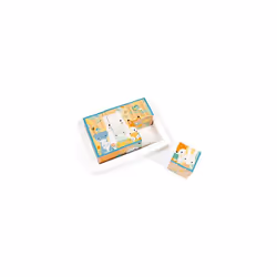 Janod - Tray Of 6 Solid Wood Cubes for Baby - Pure Collection - Early Years and Early Years Toy - Teaches Fine Motor Skills - ...
