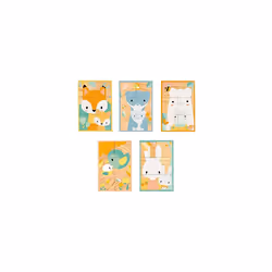 Janod - Tray Of 6 Solid Wood Cubes for Baby - Pure Collection - Early Years and Early Years Toy - Teaches Fine Motor Skills - Water-Based Paint -