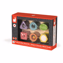Janod I Wood Shapes and Sounds 6-Block Puzzle - Additional view 6