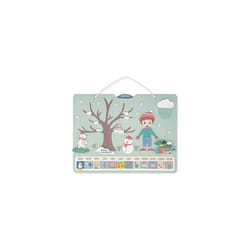 - Four-Season Calendar - Children's Educational Wooden Calendar - 16.5" x 12.6" / 42 x 32 cm - Magnetic - 125 Magnets - Learning Time & Seasons -