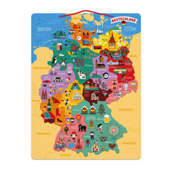 - Magnetic Map of Germany - Children's Wooden Puzzle - 79 Magnetic Pieces - Discover and Memorise - Geography Educational Game - From 7 Years, J05477