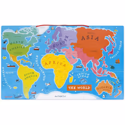 JANOD - J05504 - Puzzle Monde Magnétique - Version anglaise (bois) - Additional view 2
