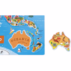 JANOD - J05504 - Puzzle Monde Magnétique - Version anglaise (bois) - Additional view 3