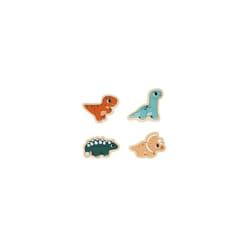 4 FSC Wood Dinosaur Progressive Puzzles-2 to 5 Pieces-Children's Toys-Educational Games-Early-Years Toys-18 Months +, J05824, Multicolor