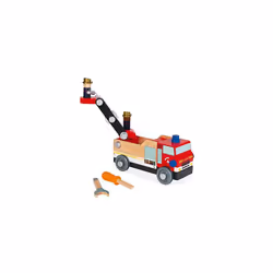 Janod - Brico'Kids Wooden Fire Truck, Fsc Certified - Construction Set - with 2 Firemen - 45 Pieces, Easy to Build - Wooden Toy for Children - fr - Additional view 3