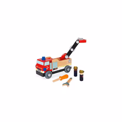 Janod - Brico'Kids Wooden Fire Truck, Fsc Certified - Construction Set - with 2 Firemen - 45 Pieces, Easy to Build - Wooden Toy for Children - fr - Additional view 4