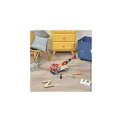 Janod - Brico'Kids Wooden Fire Truck, Fsc Certified - Construction Set - with 2 Firemen - 45 Pieces, Easy to Build - Wooden Toy for Children - fr - Additional view 5