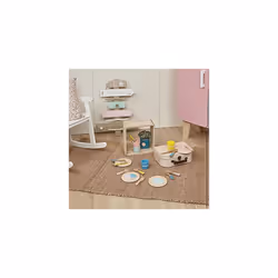 Janod - Wooden 20-Pieces Dinner Set, Retro Design - Imitation Game - Cooking Game - Teaches Fine Motor Skills and Imagination - Ages 3 and Up, J0 - Additional view 5