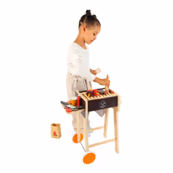 - Wooden Barbecue - Children's Pretend Play Cooking Set - Includes 57 Accessories - 2 Silent Wheels - 3 Years +, J06619 - Additional view 7