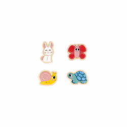 4 Wooden 2 to 5 Pieces-Garden Animal-Themed Puzzles-Children's Toys-Educational Games-Early-Years Toys-18 Months +, J07116, M ...