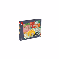 Janod Farm Lock Activity Board-5 Types of Fasteners-FSC Wooden Toy-3 Years +, J07119, Multicolor