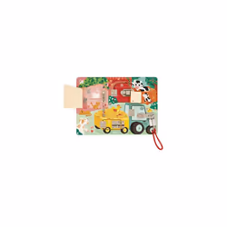 Janod Farm Lock Activity Board-5 Types of Fasteners-FSC Wooden Toy-3 Years +, J07119, Multicolor - Additional view 5