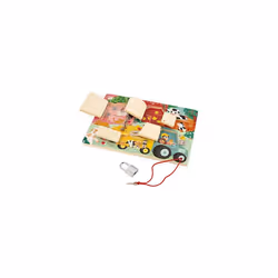 Janod Farm Lock Activity Board-5 Types of Fasteners-FSC Wooden Toy-3 Years +, J07119, Multicolor - Additional view 6