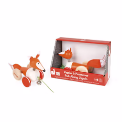 JANOD Zigolos Pull Along Fox, 1 month(s), 4 wheel(s), Multicolour