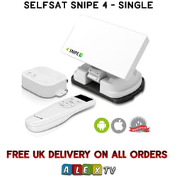 Selfsat SNIPE 4 Single LNB Bluetooth Remote iOS Android Satellite Caravan Dish