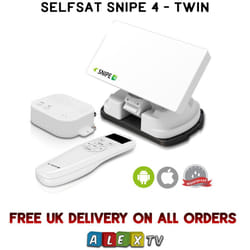 Selfsat SNIPE 4 Twin LNB Bluetooth Remote iOS Android App Satellite Caravan Dish