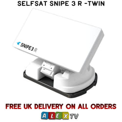 Selfsat Snipe 3 R Twin LNB with Remote Control Motorhome Caravan Satellite Dish